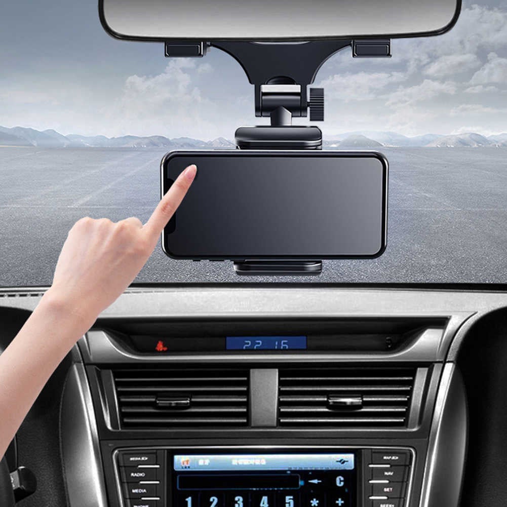360° Rearview Mirror Phone Holder